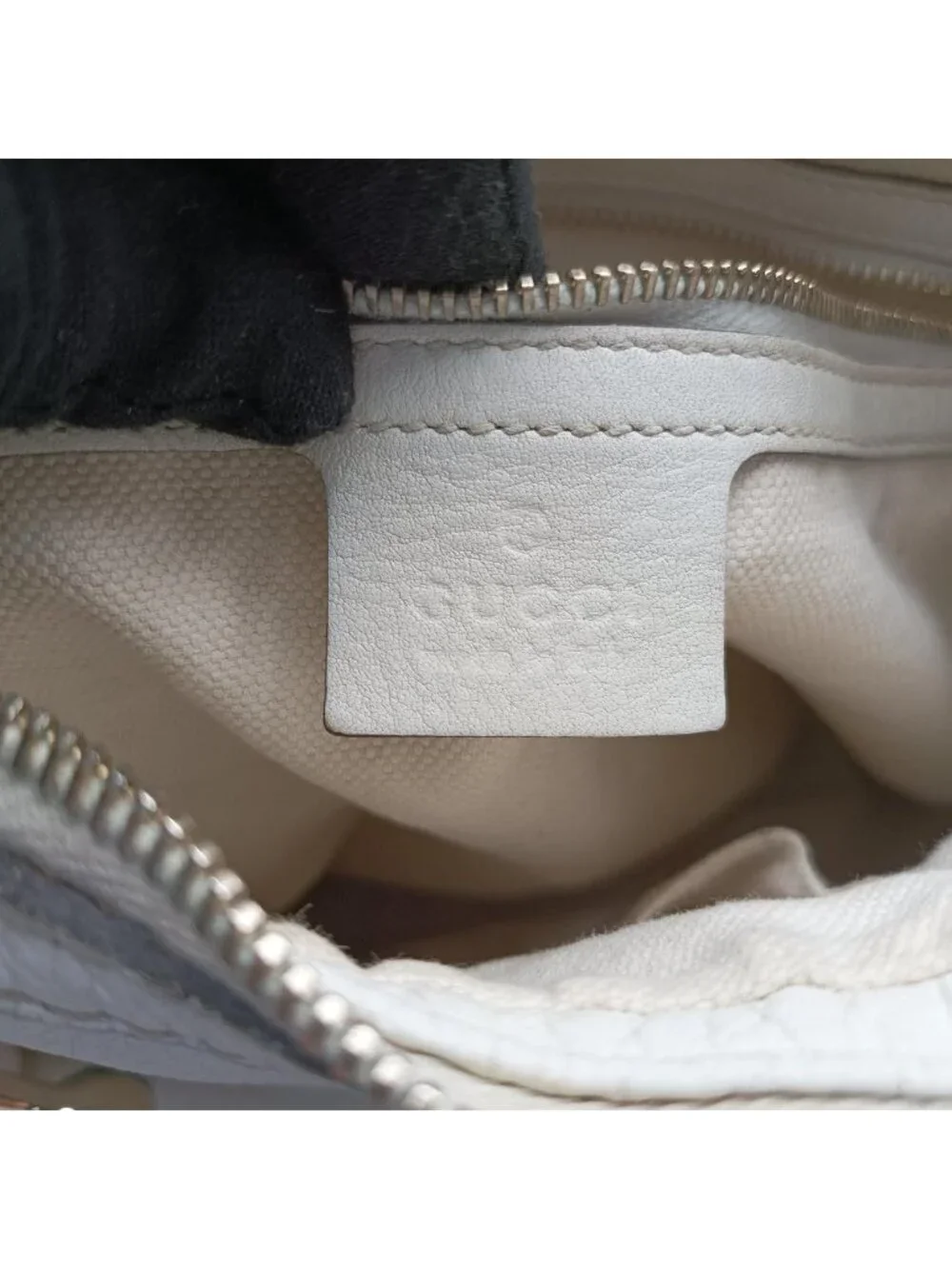 Gucci Heritage Horsebit Hobo White Leather